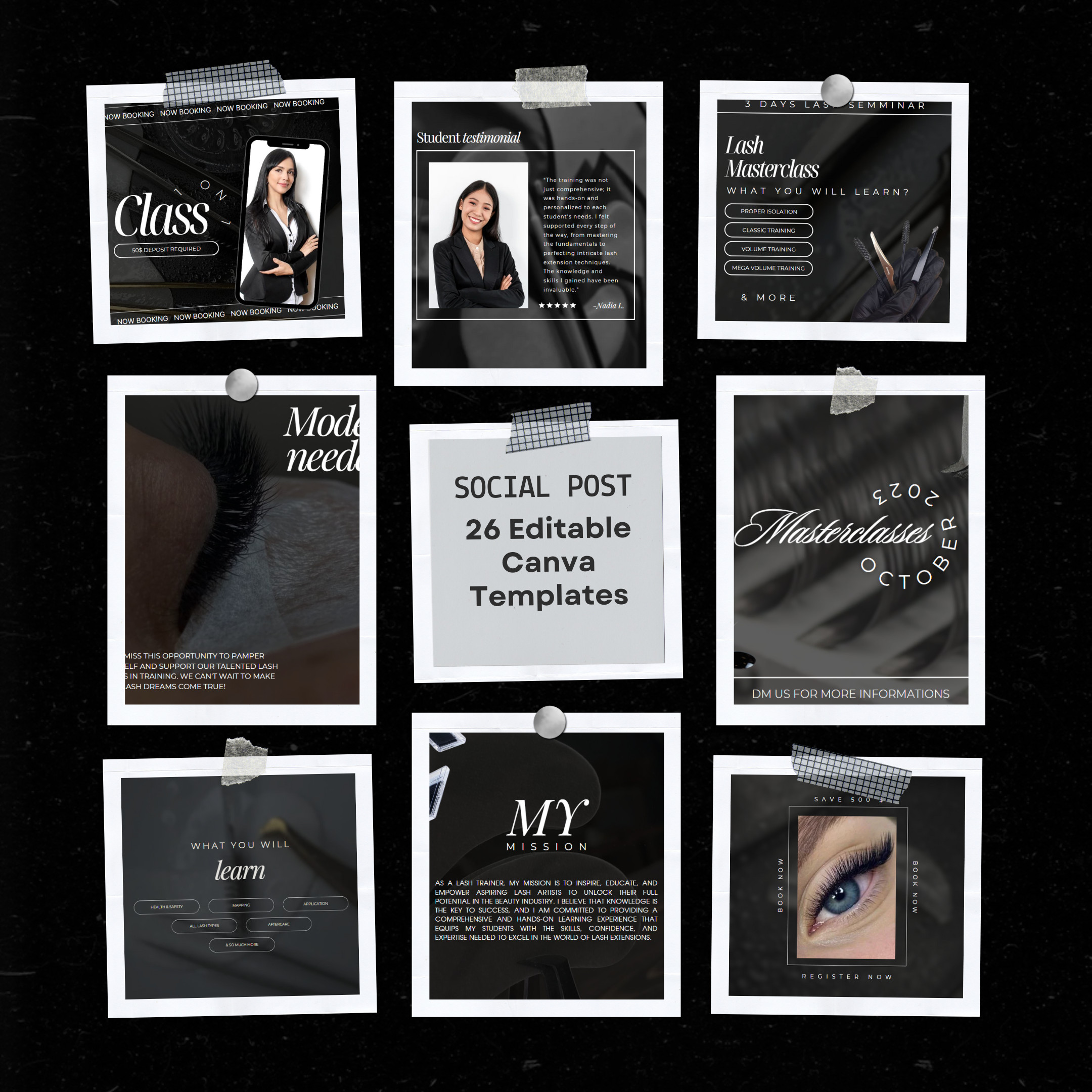 (EN) 28 Black & White Lash Trainer Social Post 1 (EN) 28 Black & White Lash Trainer Social Post